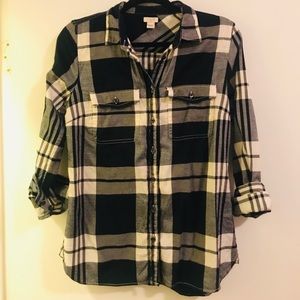 Black and white J.Crew flannel